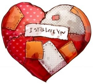 Stitched-up heart symbolizing emotional healing after betrayal