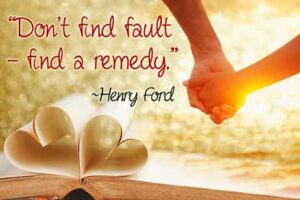 Relationship coaching message about resolving conflict by finding solutions instead of blame