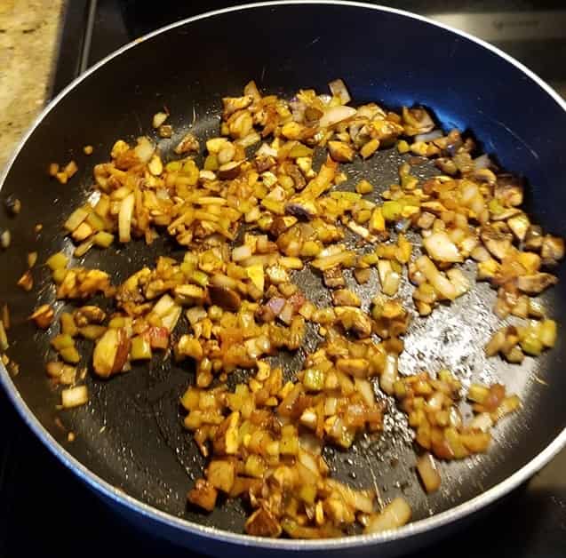 saute the onions and celery in a little butter