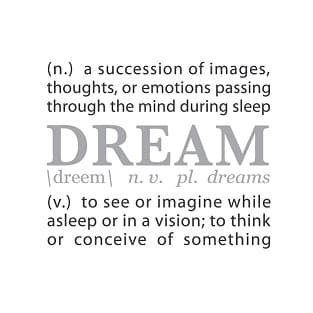 Definition of dreams showing images, thoughts, and emotions experienced during sleep