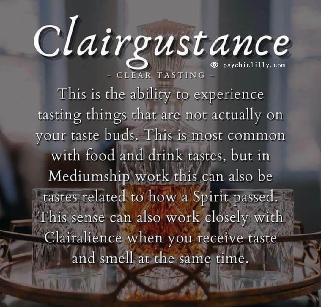 Clairgustance clear tasting mediumship psychic sense